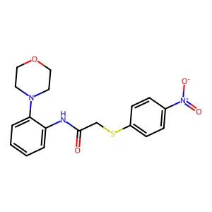 N-(2-morpholin-4-ylphenyl)-2-(4-nitrophenyl)sulfanylacetamide structure