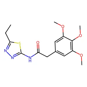 N-(5-ethyl-1,3,4-thiadiazol-2-yl)-2-(3,4,5-trimethoxyphenyl)acetamide structure