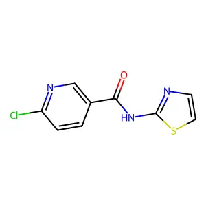 6-chloro-N-(1,3-thiazol-2-yl)pyridine-3-carboxamide structure