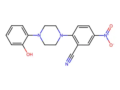 2-[4-(2-Hydroxyphenyl)piperazin-1-yl]-5-nitrobenzonitrile structure
