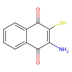 2-Amino-3-sulfanylnaphthalene-1,4-dione structure