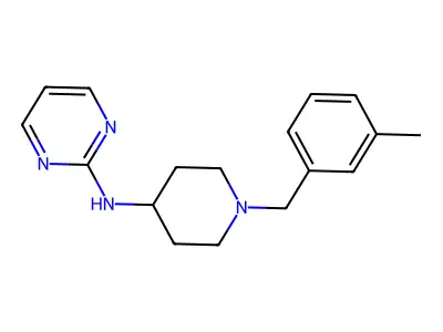 2-Pyrimidinamine, N-(1-((3-methylphenyl)methyl)-4-piperidinyl)- structure