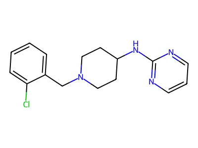 2-Pyrimidinamine, N-(1-((2-chlorophenyl)methyl)-4-piperidinyl)- structure