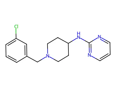 2-Pyrimidinamine, N-(1-((3-chlorophenyl)methyl)-4-piperidinyl)- structure