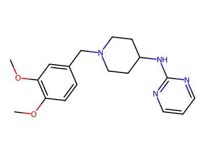 Pyrimidine, 2-((1-veratryl-4-piperidyl)amino)- structure