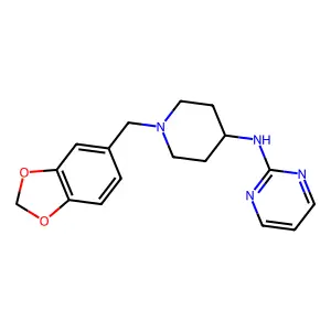 1,3-Benzodioxole, 5-(4-((2-pyrimidinyl)amino)piperidinomethyl)- structure
