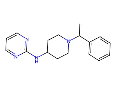 Pyrimidine, 2-((1-(alpha-methylbenzyl)-4-piperidyl)amino)- structure