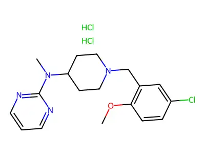 2-(N-(1-(5-Chloro-2-methoxybenzyl)-4-piperidyl)methylamino)pyrimidine dihydrochloride structure