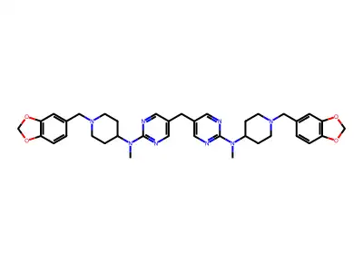 2-Pyrimidinamine, 5,5'-methylenebis(N-(1-(1,3-benzodioxol-5-ylmethyl)-4-piperidinyl)-N-methyl- structure