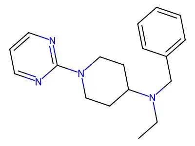 Pyrimidine, 2-(4-(N-ethylbenzylamino)piperidino)- structure
