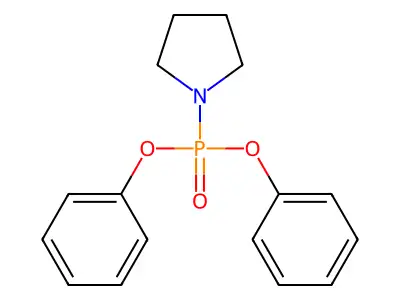 Phosphonic acid, 1-pyrrolidinyl-, diphenyl ester structure