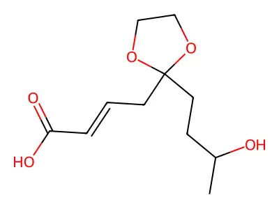 4-[2-(3-Hydroxybutyl)-1,3-dioxolan-2-yl]but-2-enoic acid structure