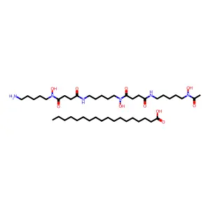 Octadecanoic acid, compd. with N'-(5-((4-((5-(acetylhydroxyamino)pentyl)amino)-1,4-dioxobutyl)hydroxyamino)pentyl)-N-(5-aminopentyl)-N-hydroxybutanediamide structure
