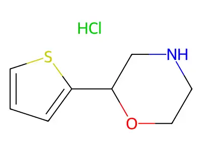 2-(Thiophen-2-yl)morpholine--hydrogen chloride (1/1) structure