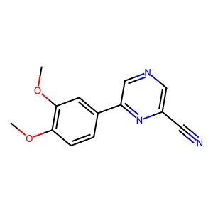 6-(3,4-Dimethoxyphenyl)pyrazine-2-carbonitrile structure