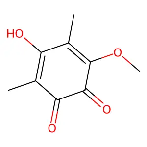 2,5-Cyclohexadiene-1,4-dione, 2-hydroxy-6-methoxy-3,5-dimethyl- structure