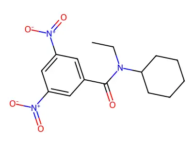 N-cyclohexyl-N-ethyl-3,5-dinitrobenzamide structure