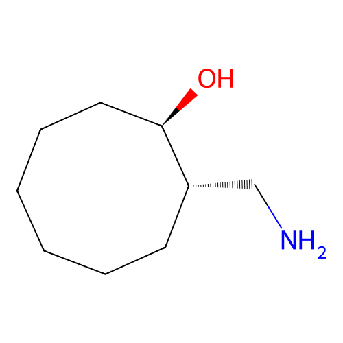 cis-(1R,2S)-2-(aminomethyl)cyclooctan-1-ol structure