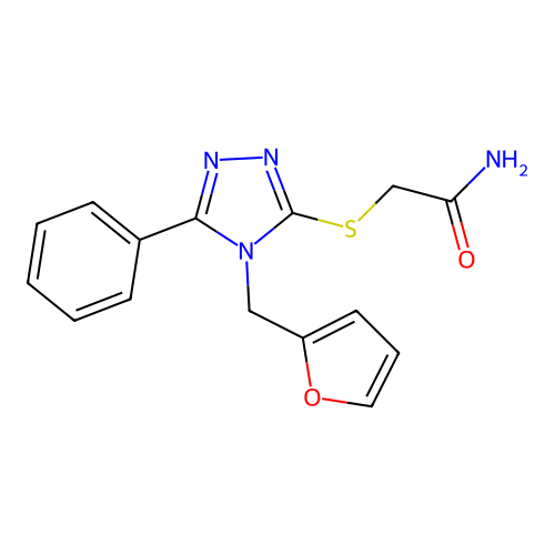 2-{[4-(furan-2-ylmethyl)-5-phenyl-4H-1,2,4-triazol-3-yl]sulfanyl}acetamide structure