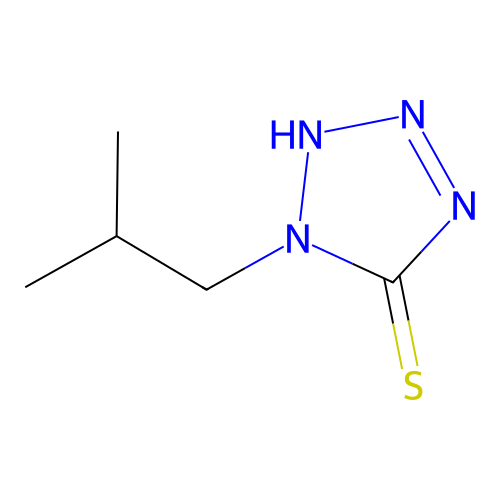 1-(2-methylpropyl)-2,5-dihydro-1H-1,2,3,4-tetrazole-5-thione structure