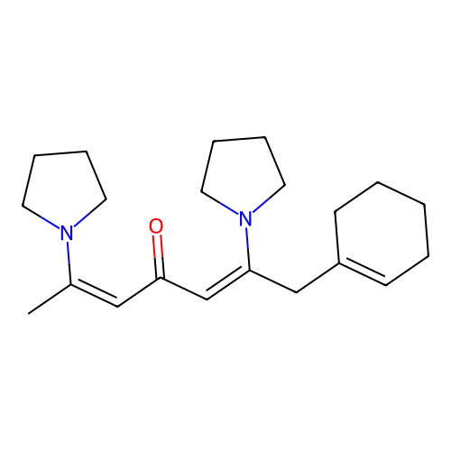 1-(Cyclohexen-1-yl)-2,6-dipyrrolidin-1-ylhepta-2,5-dien-4-one structure
