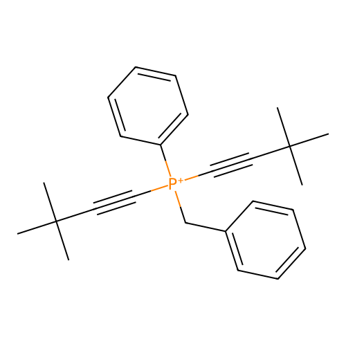 Benzyl-bis(3,3-dimethylbut-1-ynyl)-phenylphosphanium structure