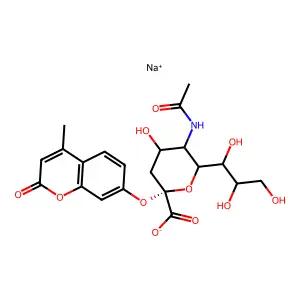 2'-(4-Methylumbelliferyl)-a-D-N-acetylneuraminic acid sodium salt structure