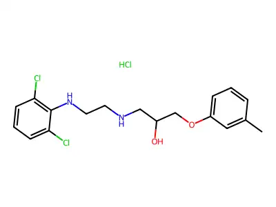 1-((2-(2,6-Dichloroanilino)ethyl)amino)-3-(m-tolyloxy)-2-propanol hydrochloride structure