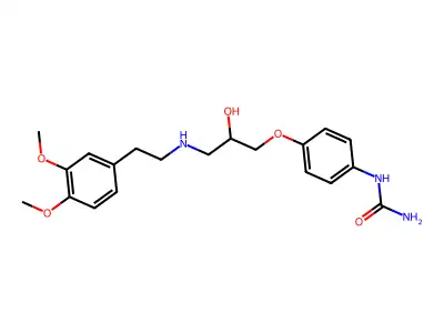 Urea, (4-(3-(3,4-dimethoxyphenethylamino)-2-hydroxypropoxy)phenyl)- structure