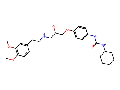 N-Cyclohexyl-N'-(4-(3-(3,4-dimethoxyphenethylamino)-2-hydroxypropoxy)phenyl)urea structure