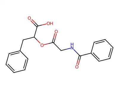 2-(2-Benzamidoacetyl)oxy-3-phenylpropanoic acid structure