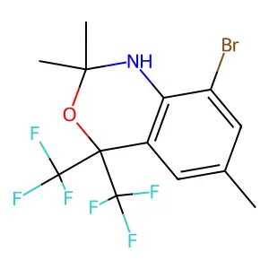 8-bromo-2,2,6-trimethyl-4,4-bis(trifluoromethyl)-1H-3,1-benzoxazine structure