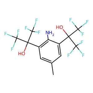 2-[2-amino-3-(1,1,1,3,3,3-hexafluoro-2-hydroxypropan-2-yl)-5-methylphenyl]-1,1,1,3,3,3-hexafluoropropan-2-ol structure