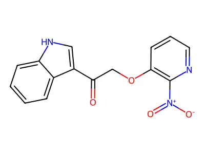 1-(1H-indol-3-yl)-2-(2-nitropyridin-3-yl)oxyethanone structure