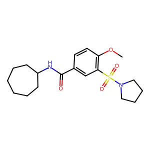 N-cycloheptyl-4-methoxy-3-pyrrolidin-1-ylsulfonylbenzamide structure