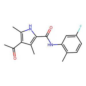 4-acetyl-N-(5-fluoro-2-methylphenyl)-3,5-dimethyl-1H-pyrrole-2-carboxamide structure