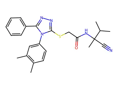 N-(2-cyano-3-methylbutan-2-yl)-2-[[4-(3,4-dimethylphenyl)-5-phenyl-1,2,4-triazol-3-yl]sulfanyl]acetamide structure