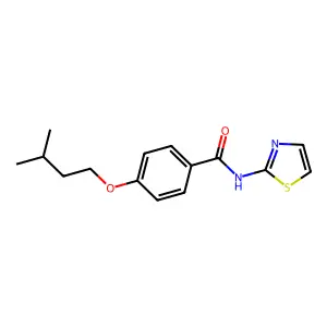 4-(3-methylbutoxy)-N-(1,3-thiazol-2-yl)benzamide structure
