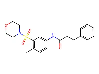 N-(4-methyl-3-morpholin-4-ylsulfonylphenyl)-3-phenylpropanamide structure