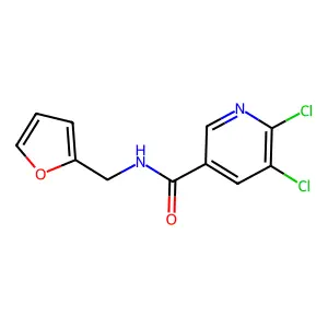 5,6-dichloro-N-[(furan-2-yl)methyl]pyridine-3-carboxamide structure
