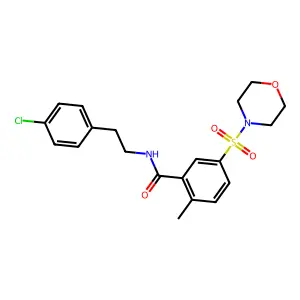 N-[2-(4-chlorophenyl)ethyl]-2-methyl-5-morpholin-4-ylsulfonylbenzamide structure