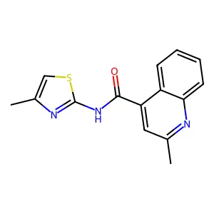 2-methyl-N-(4-methyl-1,3-thiazol-2-yl)quinoline-4-carboxamide structure