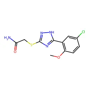 2-[[5-(5-chloro-2-methoxyphenyl)-1H-1,2,4-triazol-3-yl]sulfanyl]acetamide structure