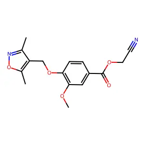 Cyanomethyl 4-[(3,5-dimethyl-1,2-oxazol-4-yl)methoxy]-3-methoxybenzoate structure