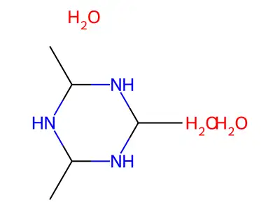 2,4,6-trimethyl-1,3,5-triazinane Trihydrate structure