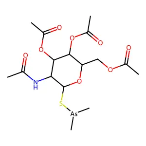 (5-Acetamido-3,4-diacetyloxy-6-dimethylarsanylsulfanyloxan-2-yl)methyl acetate structure