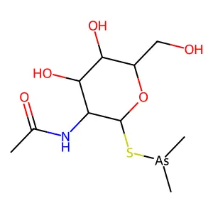 N-[2-dimethylarsanylsulfanyl-4,5-dihydroxy-6-(hydroxymethyl)oxan-3-yl]acetamide structure