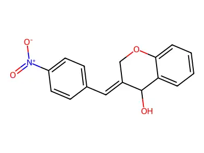 3-[(4-nitrophenyl)methylidene]-4H-chromen-4-ol structure