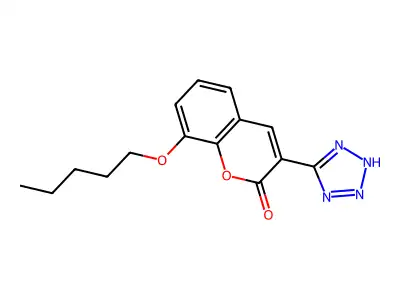 2H-1-Benzopyran-2-one, 8-(pentyloxy)-3-(1H-tetrazol-5-yl)- structure