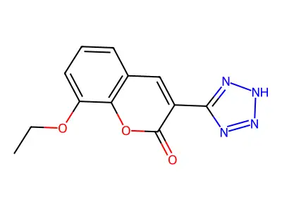 2H-1-Benzopyran-2-one, 8-ethoxy-3-(1H-tetrazol-5-yl)- structure